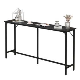 71-Inch Bar Table (Black) - 209 Lbs Capacity Pub Height Table With Durable MDF Top & Metal Frame, Ideal For Kitchen/Bar Counte (Option: Defaulttitle)